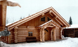 Деревянный коттедж - задний фасад