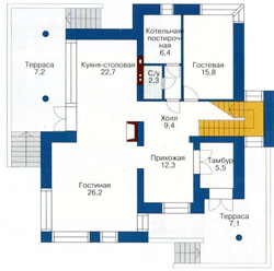 Проект дома №36 - план первого этажа