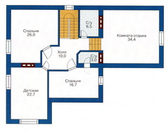 Проект дома №40 - план мансардного этажа