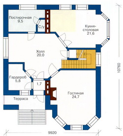 Проект №45 - план второго этажа