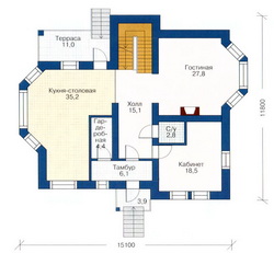 Проект №47 - план второго этажа