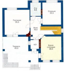 Проект №51 - план первого этажа