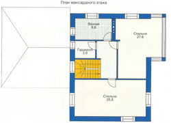 Проект дома №10 - план мансардного этажа
