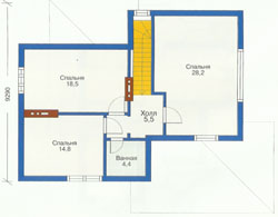 Проект дома №22 - план мансардного этажа