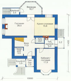 Проект дома №23 - план цокольного этажа