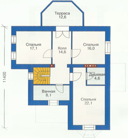 Проект дома №23 - план первого этажа