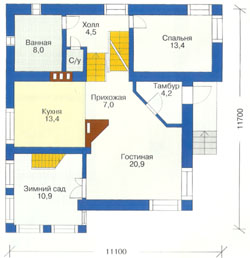 Проект дома №25 - план первого этажа