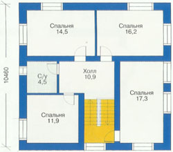 Проект дома №29 - план мансардного этажа