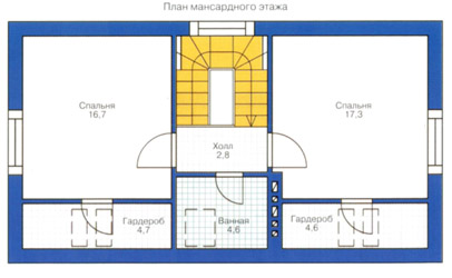 Проект дома №3 - план мансардного этажа
