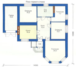 Проект дома №4 - план первого этажа