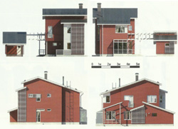 Проект дома №6 -  3D проекции в масштабе
