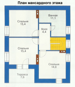 Проект дома №7 - план мансардного этажа