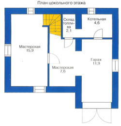 Проект дома №8 - план цокольного этажа