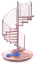 Винтовая лестница - круглая площадка
