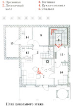 Финский домик - план цокольного этажа