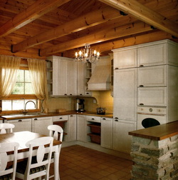 Финский домик из клееного соснового бруса - кухонный гарнитур