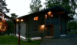 Финский домик из клееного соснового бруса - вечёрка на веранде