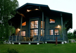 Финский домик из клееного соснового бруса - фасад