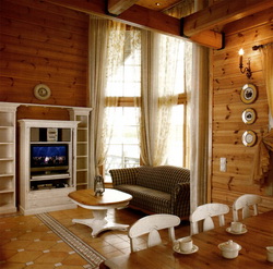 Финский домик из клееного соснового бруса - гостинная