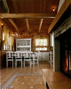 Финский домик из клееного соснового бруса - кухня-столовая