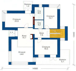 Проект дома №36 - план второго этажа