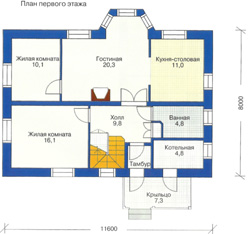 Проект дома №12 - план первого этажа