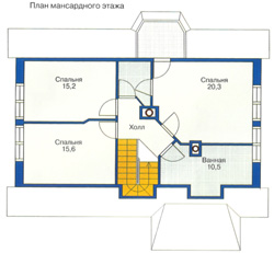 Проект дома №12 - план мансардного этажа