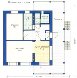 Проект дома №1 - план первого этажа