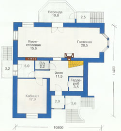 Проект дома №27 - план цокольного этажа