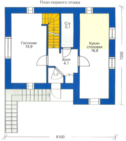 Проект дома №8 - план первого этажа