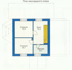 Проект дома №9 - план мансардного этажа